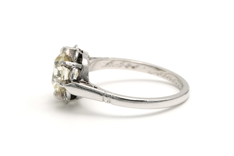 Bague 47 Bague Art Déco en or blanc sertie d'un diamant old cut 58 Facettes 22577