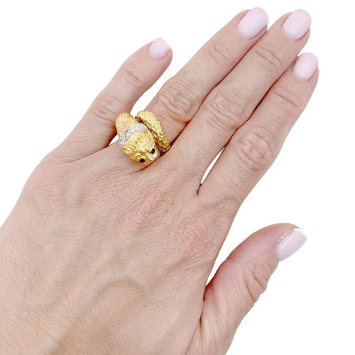 Bague 52 Bague LALAOUNIS, "Animal Head", deux ors, diamants et rubis. 58 Facettes 34782
