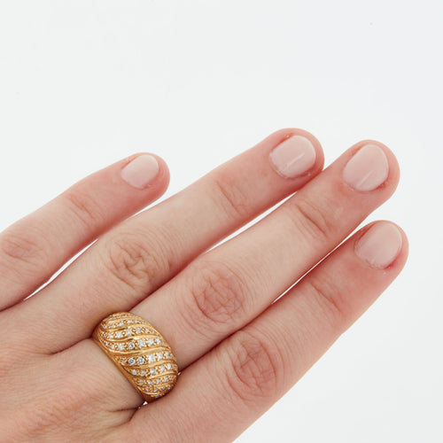 Bague 53 BAGUE OR JAUNE 18 CARATS 58 Facettes REF 5006/14