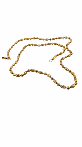 Collier Chaîne à motifs boules et ovales en or jaune 18 carats 58 Facettes