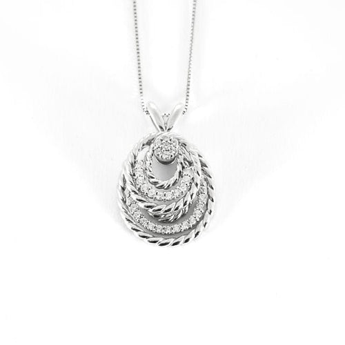 Collier 44cm Chaîne avec pendentif or blanc serti de diamants 58 Facettes 58_f60