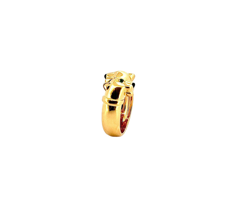 Cartier - Ring Panthère yellow gold emeralds and onyx