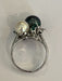 Bague 53 Bague Toi & Moi Or Gris Perles Diamants Emeraudes 58 Facettes LOT 6089