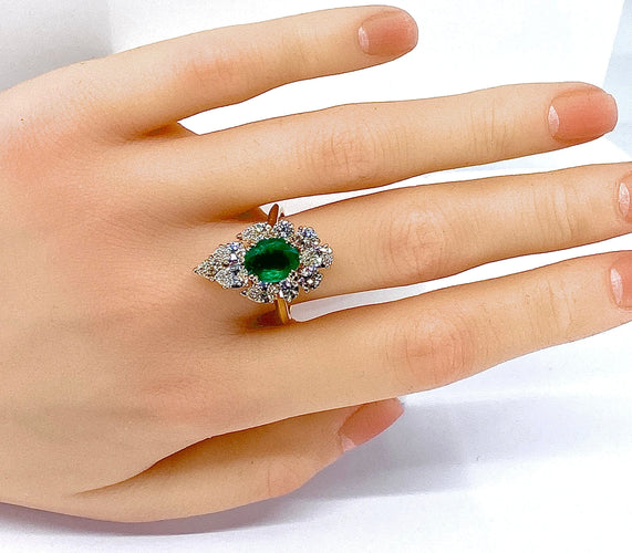 Bague 57 Bague BOUCHERON Emeraude Diamants 58 Facettes AB137