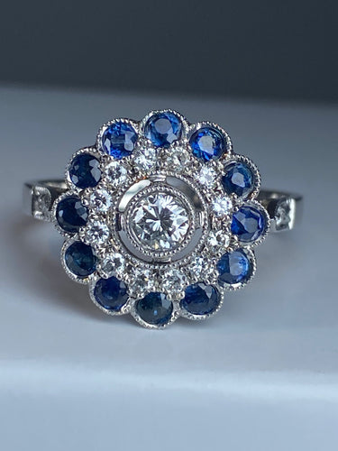 Bague 57 Bague diamants, saphir 58 Facettes AB45