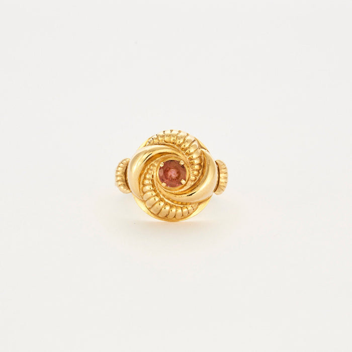 Gold and tourmaline Flower ring