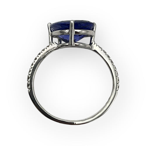 Bague 50 Bague or blanc 750 diamants et tanzanite 58 Facettes 149060163