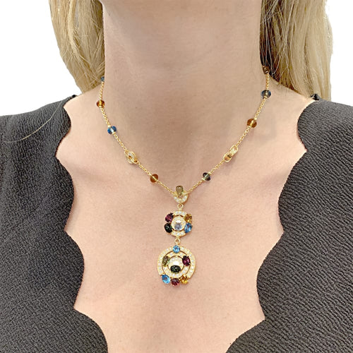 Collier Collier BULGARI "Astrale", or jaune, diamants et pierres de couleur. 58 Facettes 34838