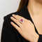Bague 52 Bague Rubis cabochon & Diamants 58 Facettes ALGU08