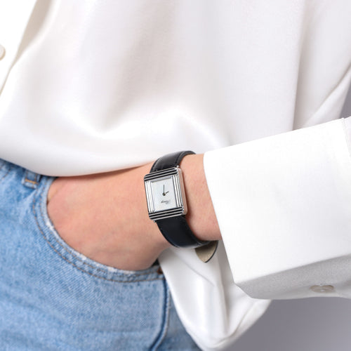 Montre POIRAY - Montre ma première mini cuir noir et acier 58 Facettes 101307