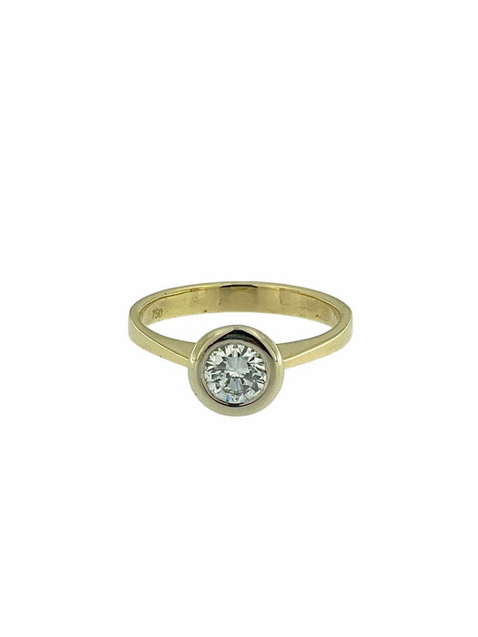 Bague 58 Bague solitaire en or jaune certifiée HRD 58 Facettes