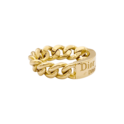 Bague 53 Bague DIOR, "Gourmette" en or jaune. 58 Facettes 34572
