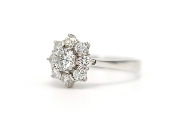 Bague 51 Bague contemporaine en or blanc sertie de diamants (+-0.88ct) 58 Facettes 21715