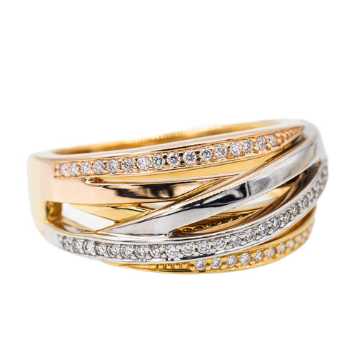 Bague 56 Bague Or jaune, Or blanc, Or rose Diamant 58 Facettes 2973882CN