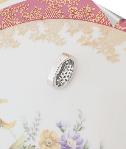 Bague 51.5 Bague Bandeau Diamants Or Blanc 58 Facettes AA 1519