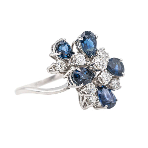 Bague 49 Bague Cocktail Or blanc Diamant, Saphir 58 Facettes 3263781CN