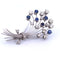 Broche BROCHE EN OR BLANC 18KT - SAPHIRS ET DIAMANTS 58 Facettes