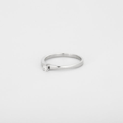 Bague 54 Solitaire or blanc diamant 58 Facettes 3121051