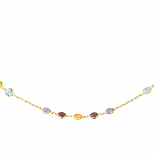 Collier Collier Or jaune Grenat, Topaze, Péridot 58 Facettes 3885006CN