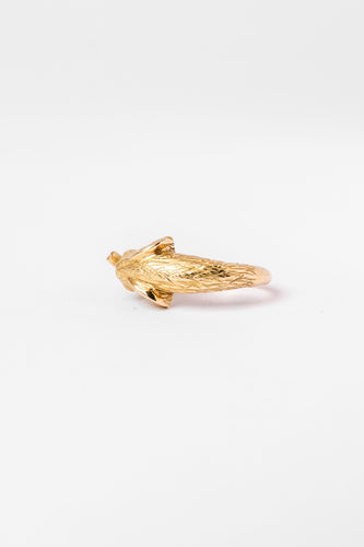 JEAN ET PIERRE BELLIN Elefantring i gult guld och onyx