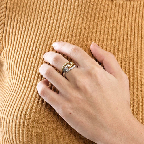 Bague 55 Bague bicolore diamants 58 Facettes