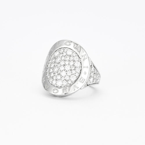 Bague 49 BULGARI – Bague Or blanc Diamants 58 Facettes
