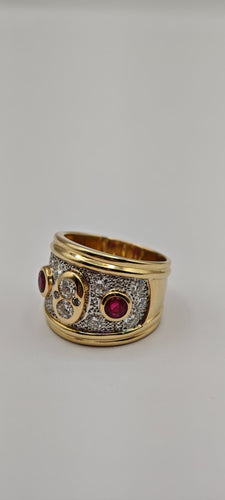 Bague Bague diamants et rubis en or 18k 58 Facettes 21023682
