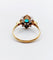 Bague 59.5 Epner - Bague marquise en or 18k et platine, pierre verte et diamants 58 Facettes A06589