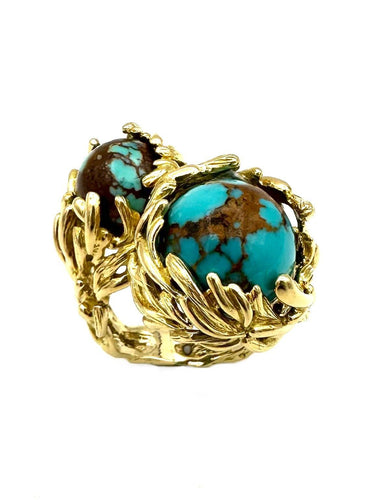 GILBERT ALBERT. Kollektion „Multi-billes“, Ring Toi & Moi 18K Gelbgold 