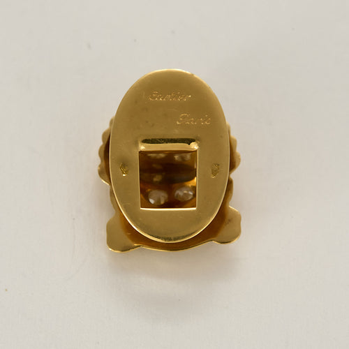 CARTIER - Záponka s lasturou ze žlutého zlata a diamanty 