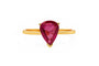 Bague 54 Bague en or jaune avec rubellite taillée en poire 58 Facettes 50318