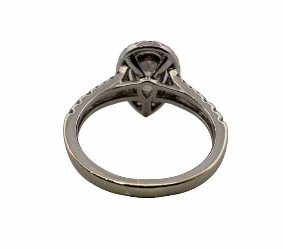 Bague Bague Solitaire or blanc diamant poire 1ct 58 Facettes