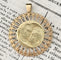 Pendentif Emile MONIER - RARE Médaille ronde or jaune et or rose 58 Facettes