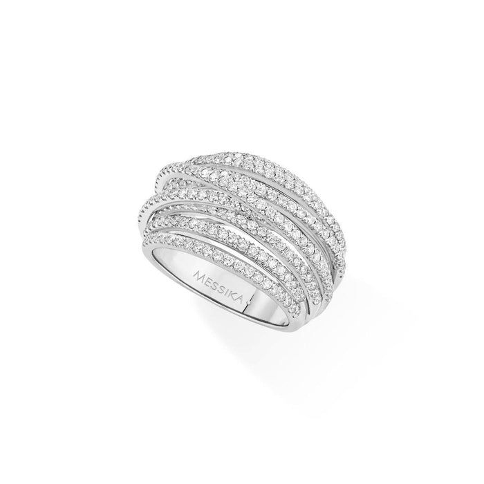 Bague 54 MESSIKA - Bague Méli Mélo en or blanc et diamants 58 Facettes