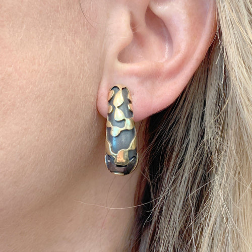 Boucles d'oreilles Boucles d'oreilles, bronze et or jaune. 58 Facettes 34625