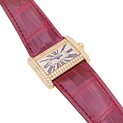 Montre Montre Cartier, "Tank Divan", or jaune et diamants. 58 Facettes 34640