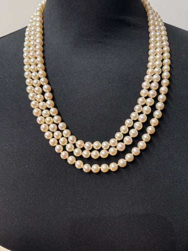 Collier Collier Perles de culture- 3 rangs - Fermoir Or blanc 58 Facettes 1.0000481/1