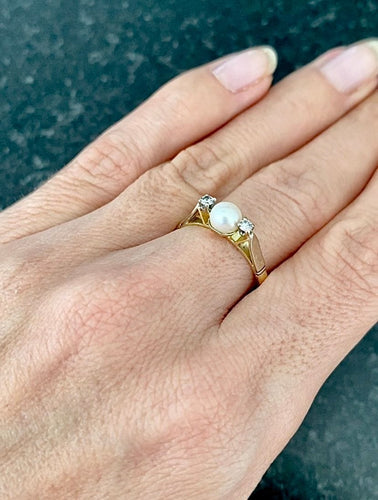 Bague 58 Bague sertie de perles fines 58 Facettes