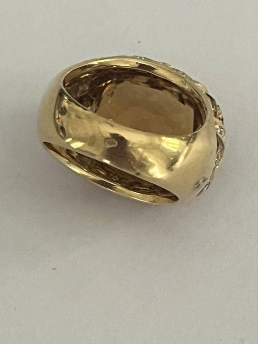 ARFAN Gelbgold-Citrin-Diamantring