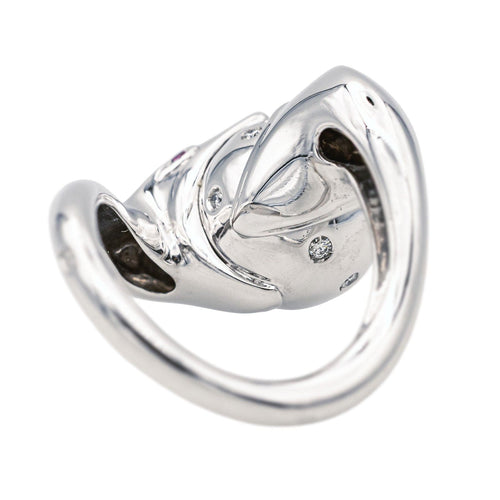 Bague 53 Boucheron Bague Cocktail Trouble Or blanc Diamant, Rubis 58 Facettes 4146849RV