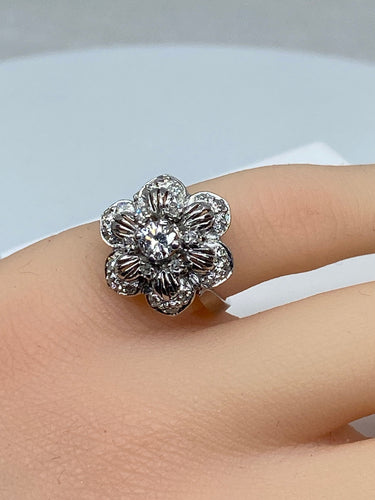Bague 48 Bague Fleur Diamants 58 Facettes AB69