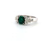 Bague 54 Bague en or blanc avec émeraude et diamants 58 Facettes
