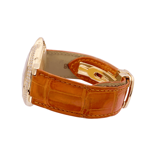 Montre Montre Cartier "Ballon Bleu" or jaune, diamants, cuir. 58 Facettes 34434