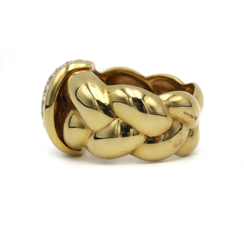 Bague 53 OJ PERRIN - Bague Tressé en or jaune sertie diamants 58 Facettes 250236R
