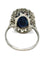Bague platine saphir 4 ct et diamants 0,50 ct