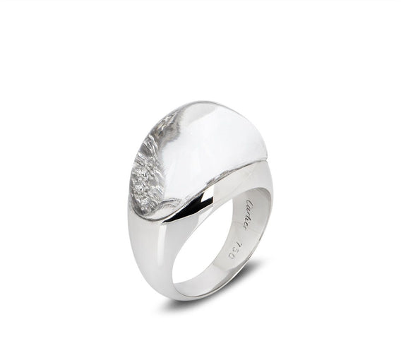 Bague 52 Bague Myst De Cartier avec cristal de roche et pavé de diamants en or blanc 18 carats 58 Facettes
