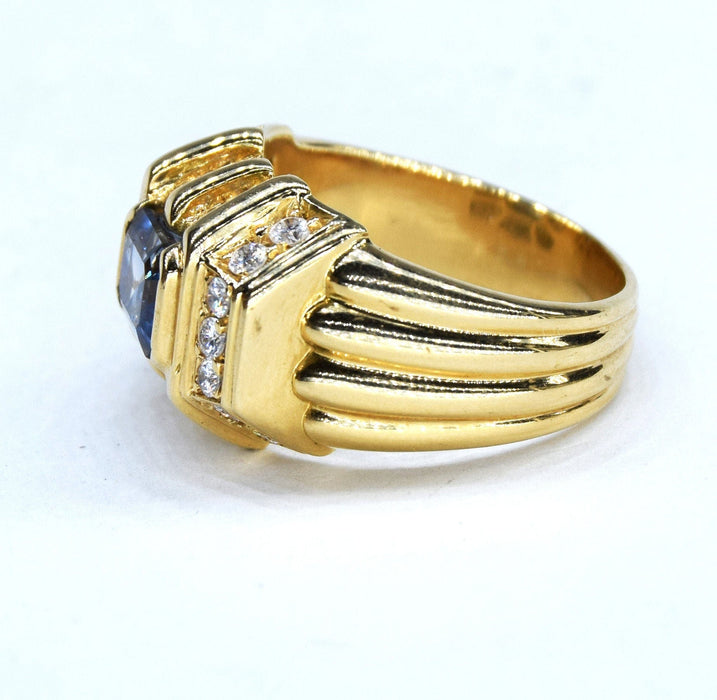 Anillo en oro zaffiro anni '80