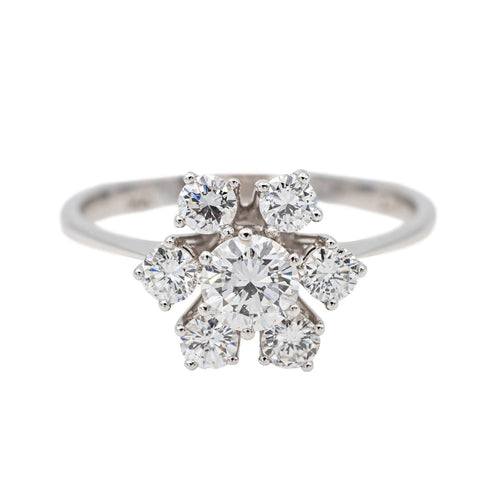Bague 57 Bague Marguerite Or blanc Diamant 58 Facettes 3754276CN