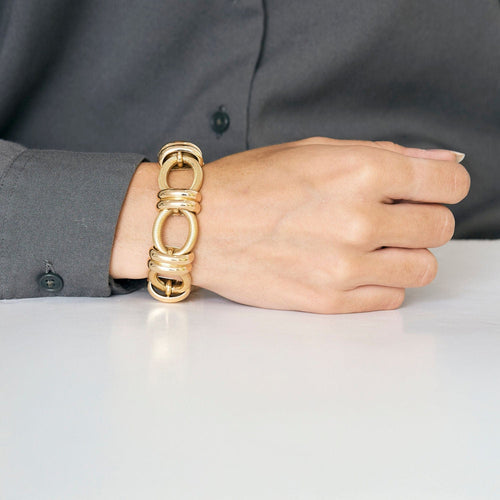 Bracelet Bracelet en or jaune et rose 58 Facettes HAV0925