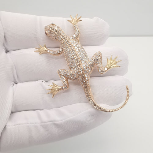 Broche Broche salamandre Or rose Diamants 6.94 ct 58 Facettes